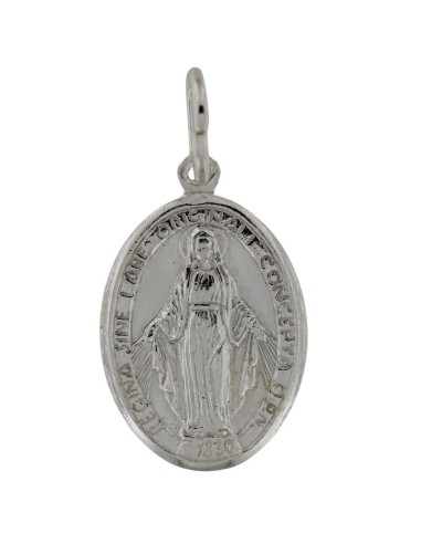 COLG-1005 - COLGANTE DE PLATA MILAGROSA DE 8 MM X 11 MM
