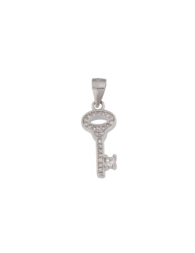COLG-792 - COLGANTE DE PLATA LLAVE CON CIRCONITA DE 19 MM X 8 MM