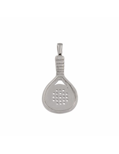 COLG-702 - COLGANTE DE PLATA EN FORMA DE RAQUETA DE 17 MM X 37 MM