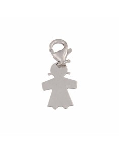COLG-788 - COLGANTE DE PLATA CON FORMA DE NIÑA CON MOSQUETÓN DE 13 MM X 17 MM