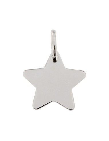 COLG-928 - COLGANTE DE PLATA EN FORMA DE ESTRELLA DE 13MM X 13MM