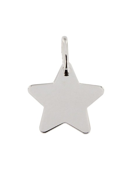 COLG-928 - COLGANTE DE PLATA EN FORMA DE ESTRELLA DE 13MM X 13MM