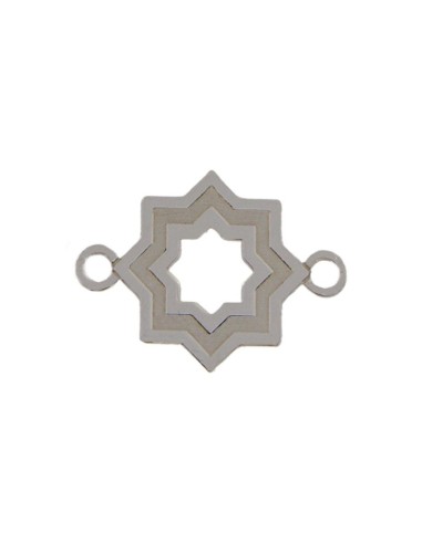 COLG-966 - COLGANTE ENTREPIEZA PULSERA ESTRELLA MUDEJAR SATINADA 14MM