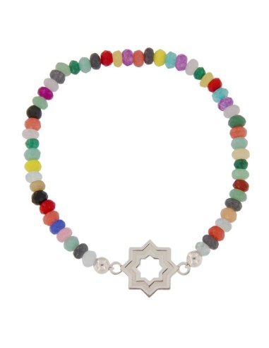 COLG-966 - COLGANTE ENTREPIEZA PULSERA ESTRELLA MUDEJAR SATINADA 14MM