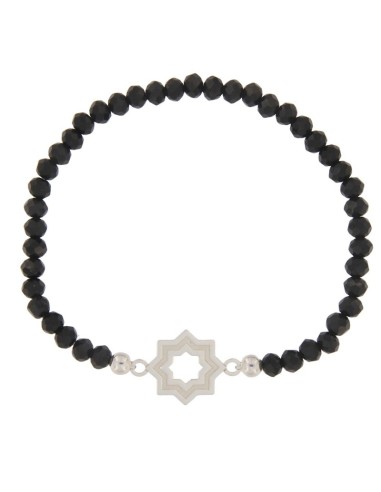 COLG-966 - COLGANTE ENTREPIEZA PULSERA ESTRELLA MUDEJAR SATINADA 14MM