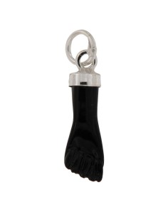 COLG-206 - COLGANTE PUÑO NEGRO PLATA DE 22 MM 