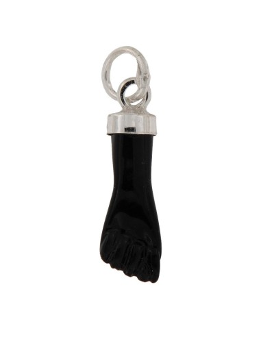 COLG-206 - COLGANTE PUÑO NEGRO PLATA DE 22 MM 