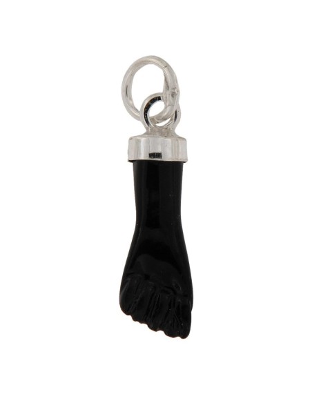 COLG-206 - COLGANTE PUÑO NEGRO PLATA DE 22 MM 