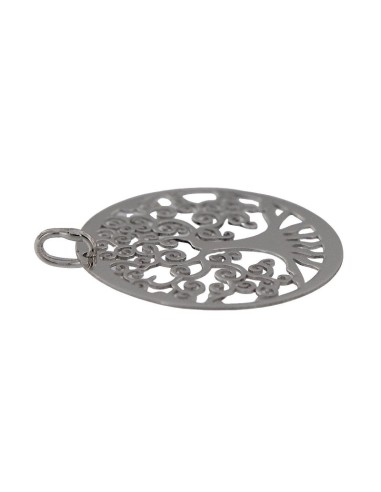 COLG-970 - COLGANTE DE PLATA ÁRBOL DE LA VIDA CALADO DE 30 MM