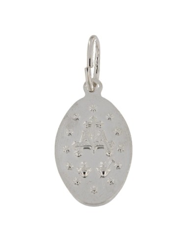 COLG-995 - COLGANTE DE PLATA MOTIVO DE LA VIRGEN DE LA MILAGROSA DE 12 MM X 15,5 MM