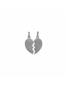 COLG-872 - COLGANTE EN FORMA DE CORAZÓN PARTIDO PLATA DE 15 MM X 16 MM
