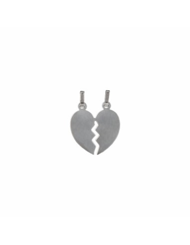 COLG-872 - COLGANTE EN FORMA DE CORAZÓN PARTIDO PLATA DE 15 MM X 16 MM