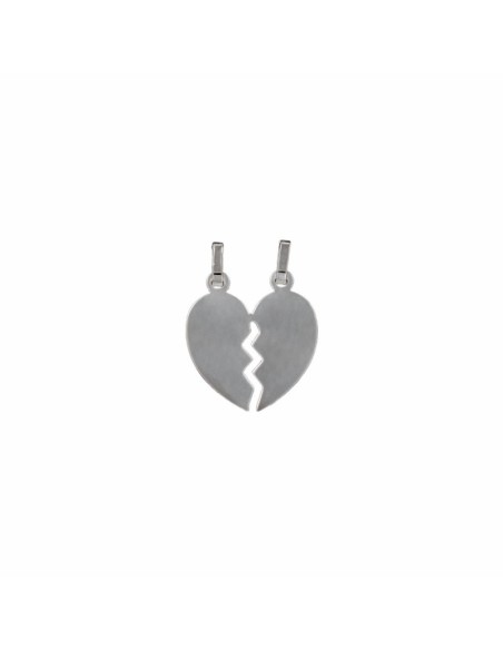 COLG-872 - COLGANTE EN FORMA DE CORAZÓN PARTIDO PLATA DE 15 MM X 16 MM