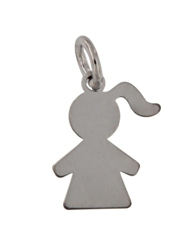 COLG-595 - COLGANTE DE PLATA CON MOTIVO DE NIÑA 12 MM X 8 MM