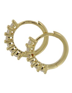 CRI-1218 - CRIOLLA DE PLATA CHAPADA EN ORO CON CIRCONITA DE 2 MM Y 10 MM  2