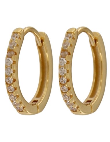 CRI-1229 - CRIOLLA DE PLATA CHAPADA EN ORO CON CIRCONITA DE 10 MM  