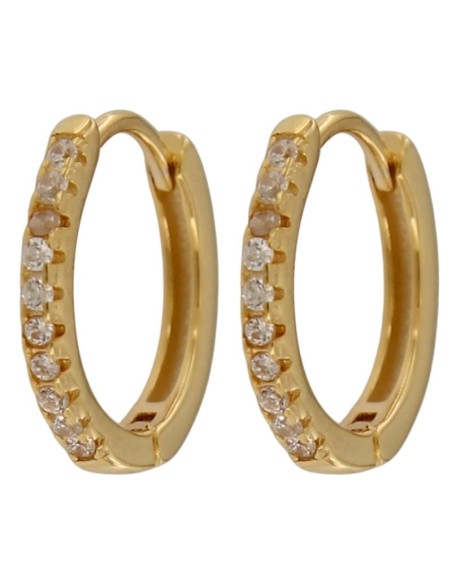 CRI-1229 - CRIOLLA DE PLATA CHAPADA EN ORO CON CIRCONITA DE 10 MM  