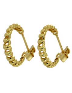 CRI-708 - CRIOLLADE PLATA CHAPADA EN ORO BARBADAS LISAS DE 15 MM DIÁMETRO  2