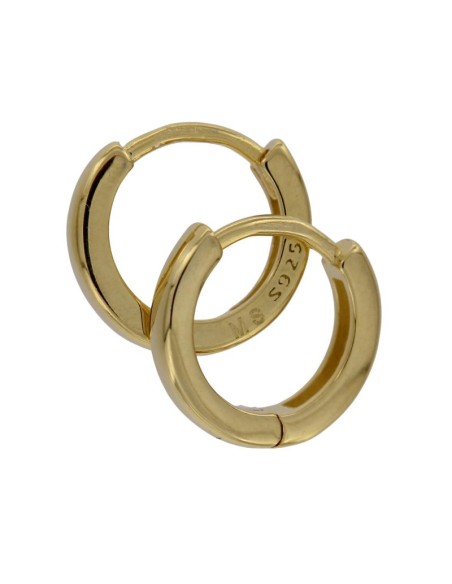 CRI-955 - CRIOLLA DE PLATA CHAPADO EN ORO LISA DE 10 MM