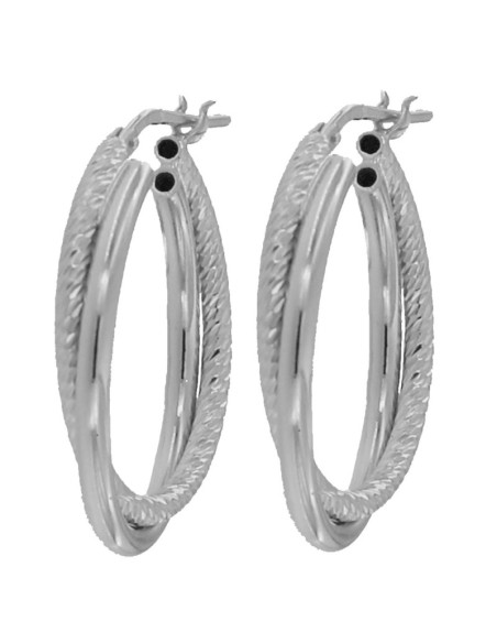 CRI-1169 - CRIOLLA DE PLATA CON DOBLE TIRA UNA DIAMANTADA ENTRELAZADAS DE 20 MM