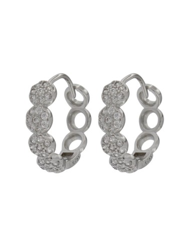 CRI-1009 - CRIOLLA DE PLATA CON MOTIVOS CIRCULARES CON CIRCONITA Y HUECOS DE 4,5 MM Y13 MM