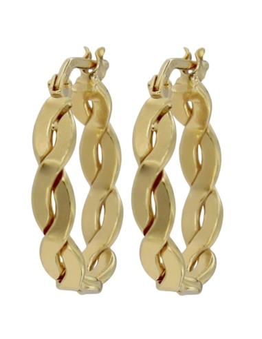 CRI-1174 - CRIOLLA DE PLATA CHAPADO EN ORO ENTRELAZADA DE 15 MM