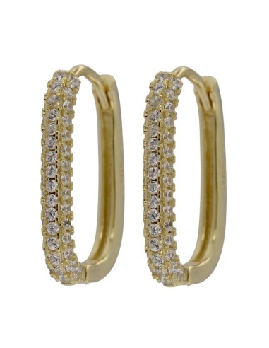 CRI-961 - CRIOLLA DE PLATA CHAPADA EN ORO CON CIRCONITA DE 10 MM X 15 MM 