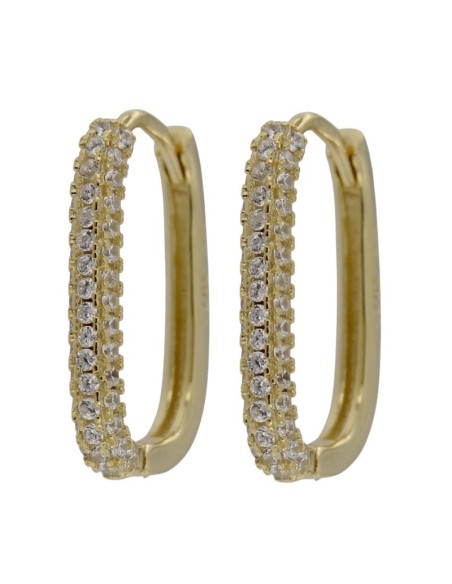 CRI-961 - CRIOLLA DE PLATA CHAPADA EN ORO CON CIRCONITA DE 10 MM X 15 MM 