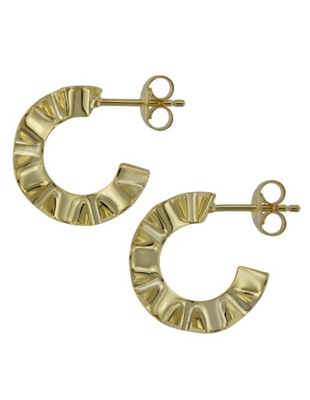 CRI-1155 - CRIOLLA DE PLATA CHAPADO EN ORO VOLTEADA DE 10 MM