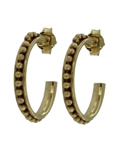 CRI-1156 - CRIOLLA DE PLATA CHAPADA EN ORO CON BOLITAS DE 15 MM