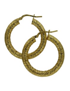 CRI-1180 - CRIOLLA DE PLATA CHAPADA EN ORO MARTELE DE 4 MM X 15 MM 2
