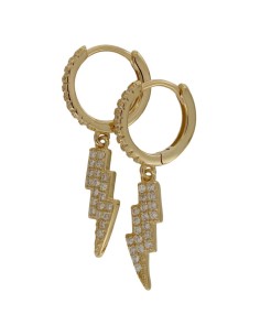 CRI-1232 - CRIOLLA DE PLATA CHAPADA EN ORO CON CIRCONITA DE 9 MM Y RAYO DE 6 MM X 16 MM 2