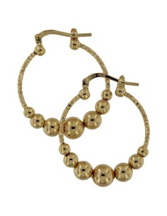 CRI-1176 - CRIOLLA DE PLATA CHAPADA EN ORO DIAMANTADA CON MOTIVO DE BOLAS DE 15 MM 2
