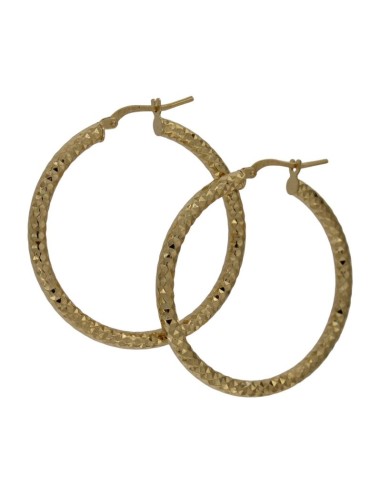CRI-739 - CRIOLLA DE PLATA CHAPADA EN ORO DIAMANTADA DE 30 MM DIÁMETRO