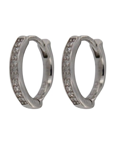 CRI-858 - CRIOLLA DE PLATA EN FORMA CIRCULAR CON UNA PARTE DE ESMALTE BLANCO Y LA OTRA PARTE DE CIRCONITA DE 12,5 MM
