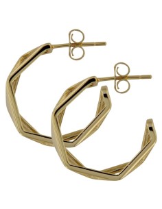 CRI-1264 - CRIOLLA DE PLATA CHAPADA EN ORO HEXAGONAL DE 16 MM  2