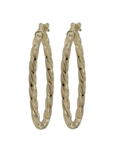 CRI-1114 - CRIOLLA DE PLATA CHAPADA EN ORO CON MOTIVO VOLTEADO OVALADO DE 18 MM X 20 MM