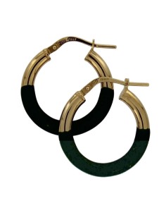 CRI-872 - CRIOLLA DE PLATA CHAPADO EN ORO CON ESMALTE EN VERDE OSCURO DE 15 MM DIÁMETRO Y 3 MM DE GROSOR  2