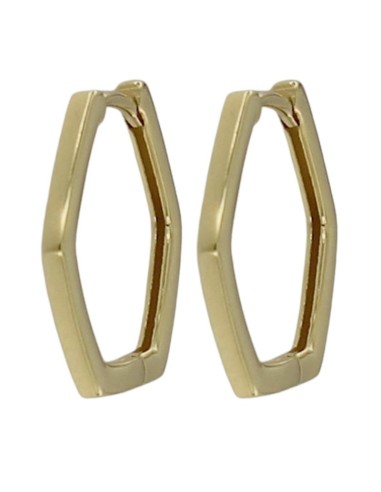 CRI-1261 - CRIOLLA DE PLATA CHAPADA EN ORO HEXAGONAL DE 14 MM