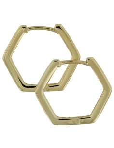 CRI-1261 - CRIOLLA DE PLATA CHAPADA EN ORO HEXAGONAL DE 14 MM 2