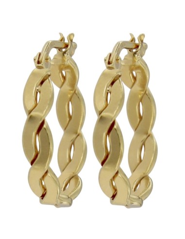 CRI-1158 - CRIOLLA DE PLATA CHAPADA EN ORO ENTRELAZADA DE 20 MM