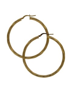 CRI-867 - CRIOLLA DE PLATA CHAPADA EN ORO ENROSCADA DE 40 MM DIÁMETRO Y 3 MM GROSOR 2