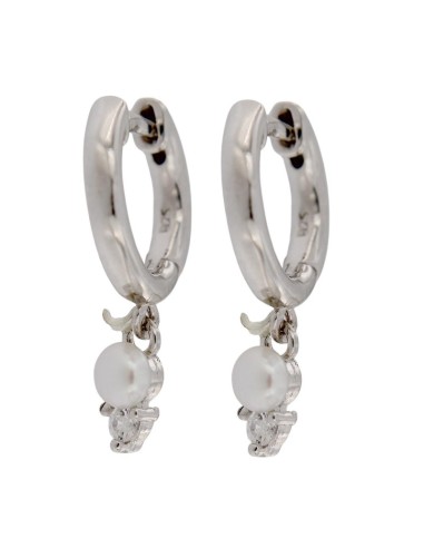 CRI-709 - CRIOLLA DE PLATA LISA CON PERLA Y CIRCONITA CPN 3 GARRAS 8 MM, 12 MM DIÁMTERO RD