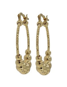 CRI-1178 - CRIOLLA DE PLATA CHAPADA EN ORO DIAMANTADA CON MOTIVO DE BOLAS DE 20 MM