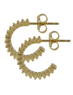 CRI-1251 - CRIOLLA DE PLATA CHAPADA EN ORO CON PIEDRA BLANCA DE 4 MM Y 11 MM INT 2