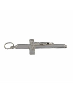 CRUZ-317 - CRUZ DE PLATA TUBO CON CRISTO DE 40 MM X 26 MM  2