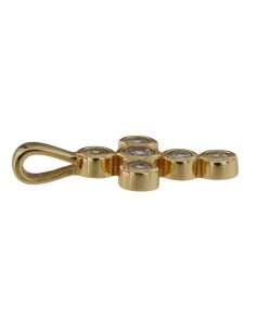 CRUZ-335 - CRUZ DE PLATA CHAPADA EN ORO CON PIEDRA BLANCA DE 15 MM X 11 MM 2