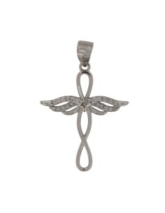 CRUZ-321 - CRUZ DE PLATA CON CIRCONITAS DE 25 MM X 20 MM 