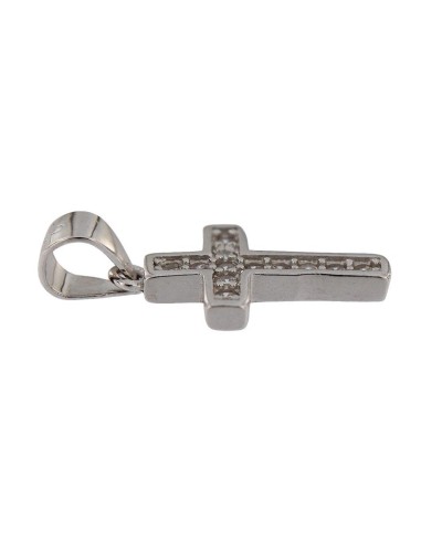 CRUZ-315 - CRUZ DE PLATA CON CIRCONITAS DE 15 MM X 10 MM