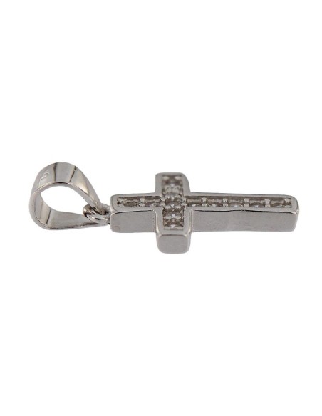 CRUZ-315 - CRUZ DE PLATA CON CIRCONITAS DE 15 MM X 10 MM